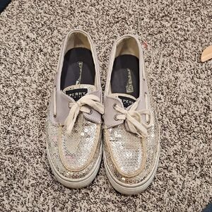 Sperry Women's Silver Sequin  Shoes